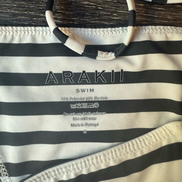 NWOT Arakii Striped Black and White Bikini Set - Picture 6 of 8